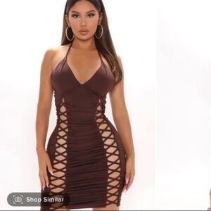 Fashion Nova Chocolate Backless Dress